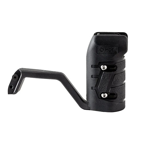 Optimise ton tir avec le Vertical Grip Elite de MDT, réglable et ergonomique, pour un confort maximal et une meilleure stabilité avec le Connector Bar.